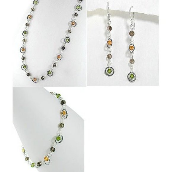 Smoky Quartz Sterling Silver 3 Pc Set - Picture 1 of 1